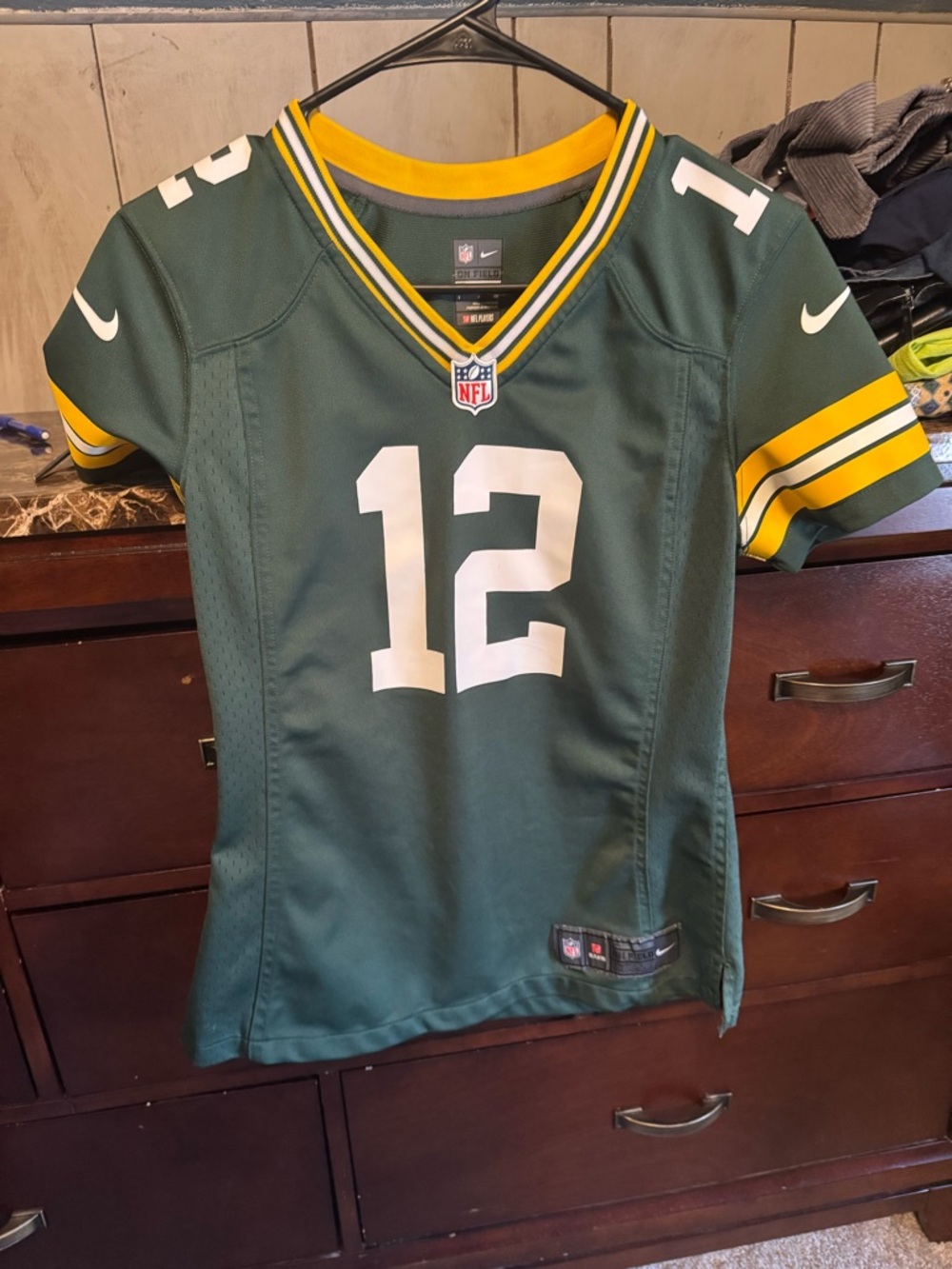 Nike Women's Green and Yellow NFL Jersey #12